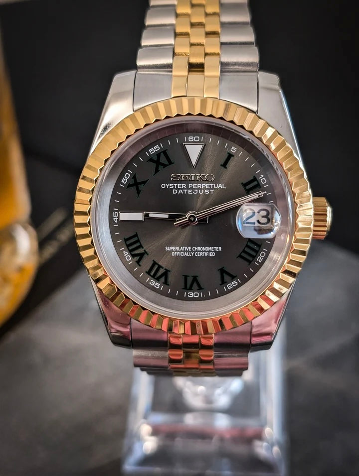 Seiko Date-just mod Gold two-tone ‘Wimbledon’ 36/39