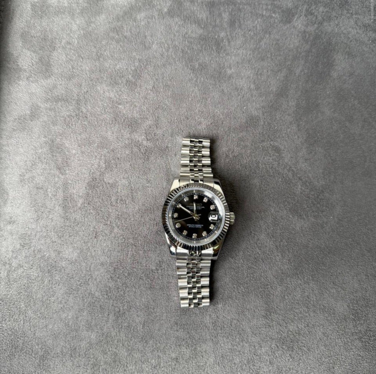 Seiko Date-just Mod ‘Steel Black Diamond Dial’ 36/39