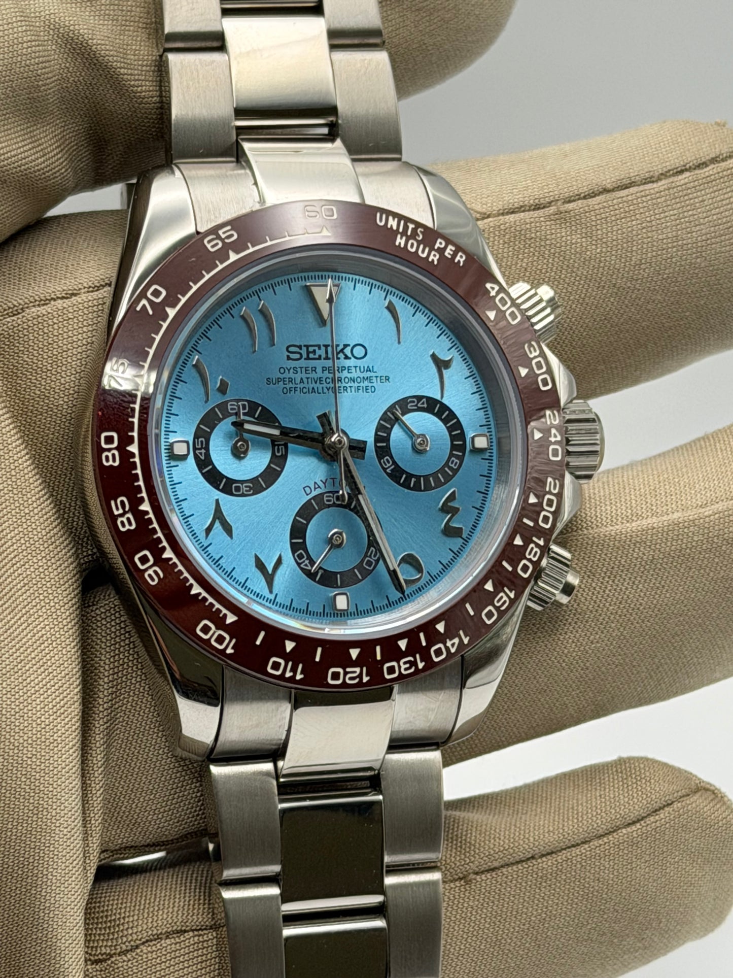 Seiko Mod Daytona ‘Platinum Blue Arabic Dial’ 40