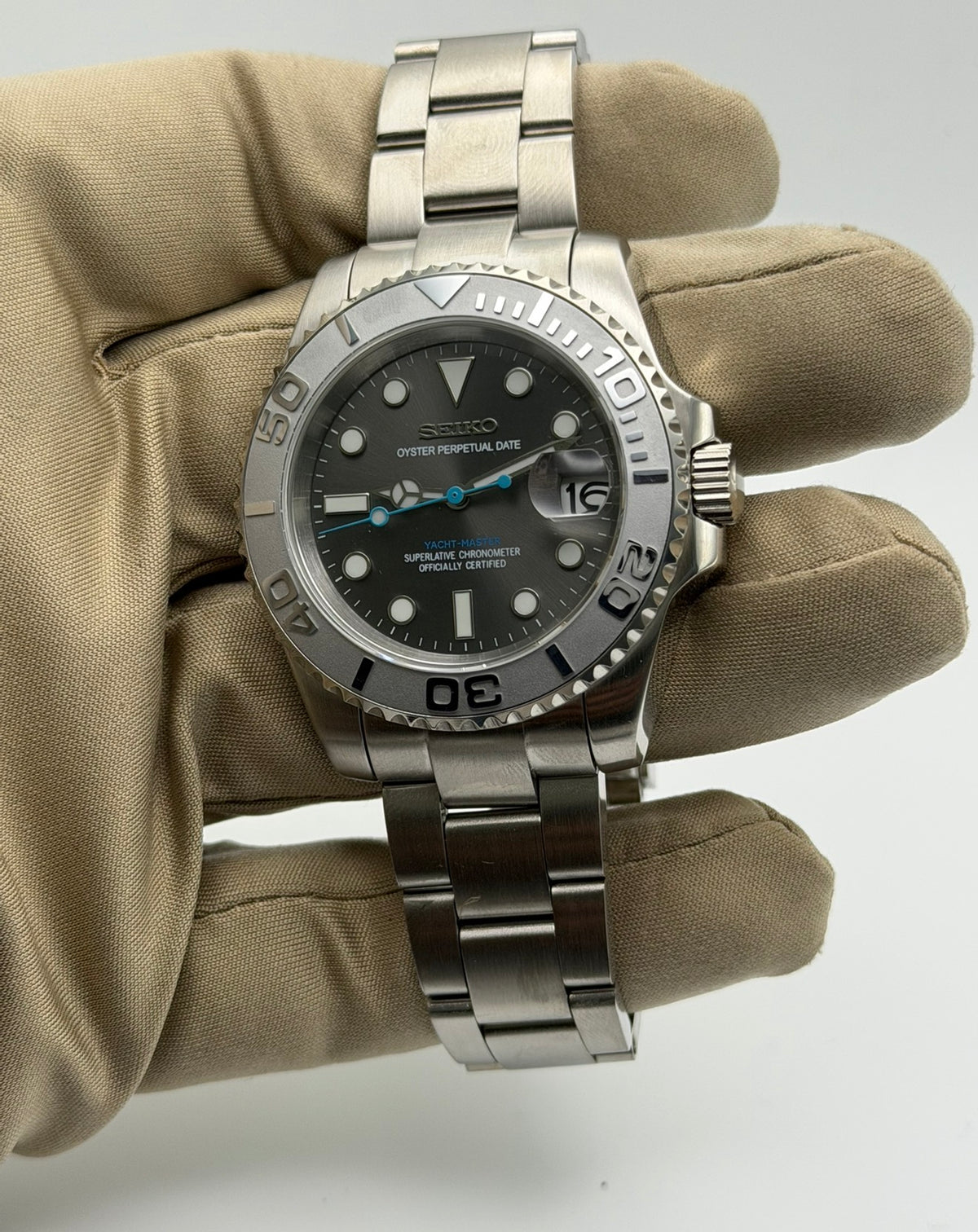 Seiko Yachtmaster Mod ‘Silver Steel/ Rhodium Bezel’ 40