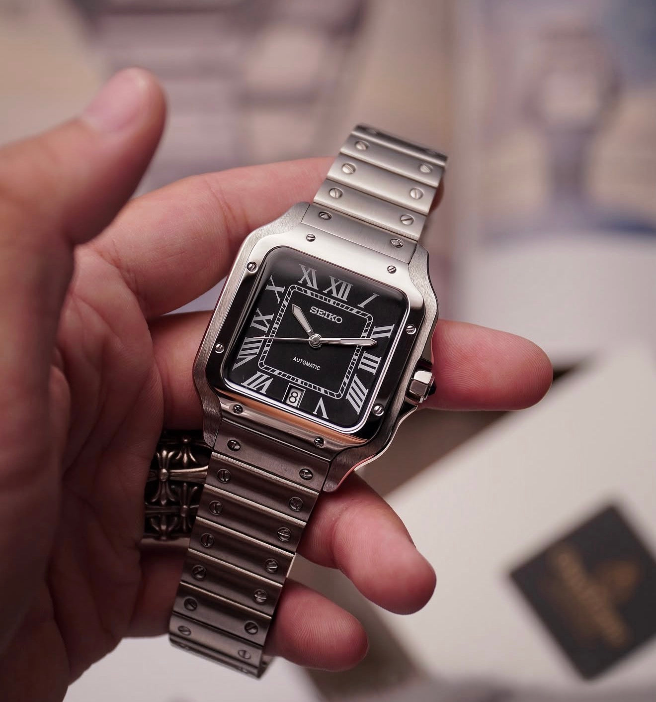 Seiko Santos Mod ‘Steel/ Black Automatic Dial’ 39mm
