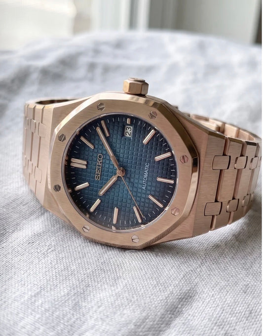 Seiko Royal Oak Mod ‘Rose Gold Blue Dial’ 41