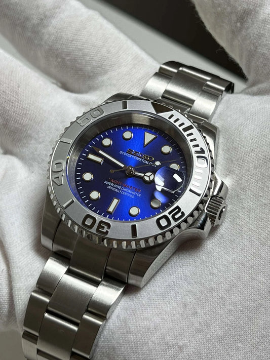 Seiko Steel Yachtmaster Blue Dial Mod