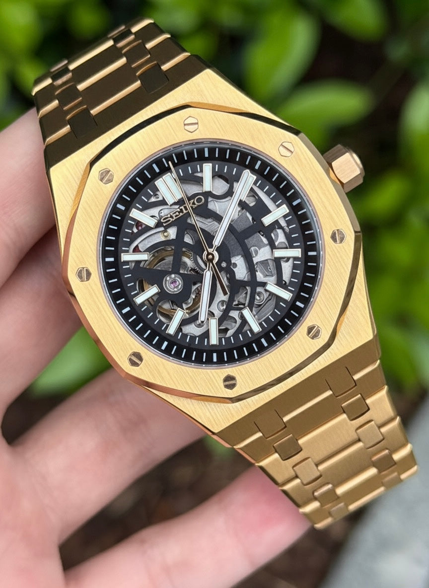 Seiko Royal Oak Mod ‘Gold Skeleton’ 41 (NH70)