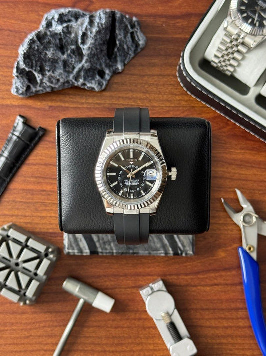 Seiko Sky-Dweller Mod ‘Steel Black Dial/ Oyster-flex Strap’ 40