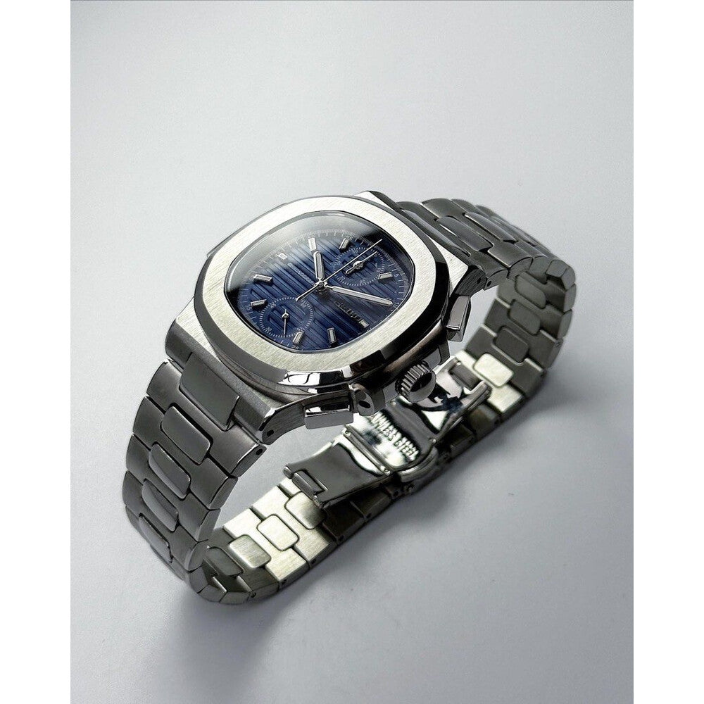 Seiko Nautilus Blue Chronograph Homage – VK64, 40mm | NH35 Mod
