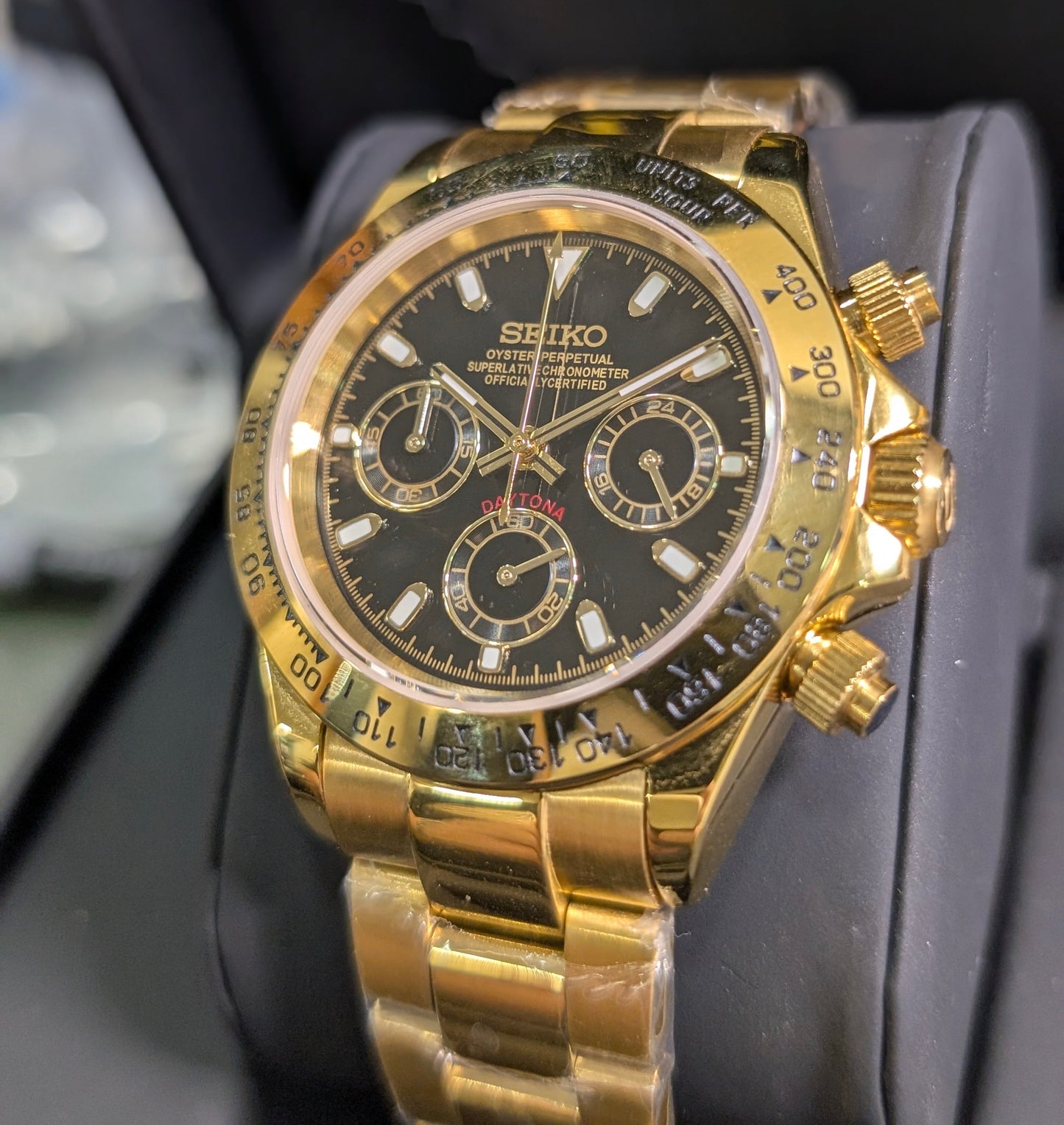 Seiko Daytona Mod ‘Full Gold Black Dial’ 40