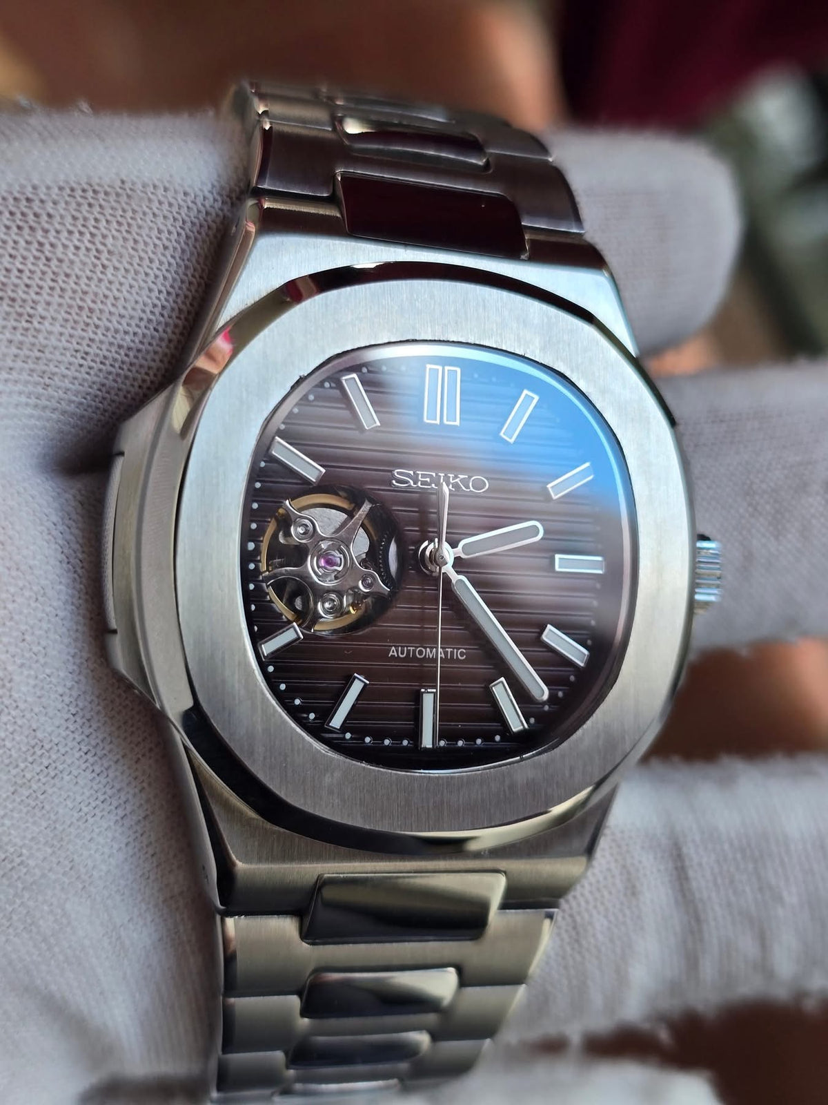 Seiko Nautilus Mod ‘Chocolate Open Heart Dial’ 40