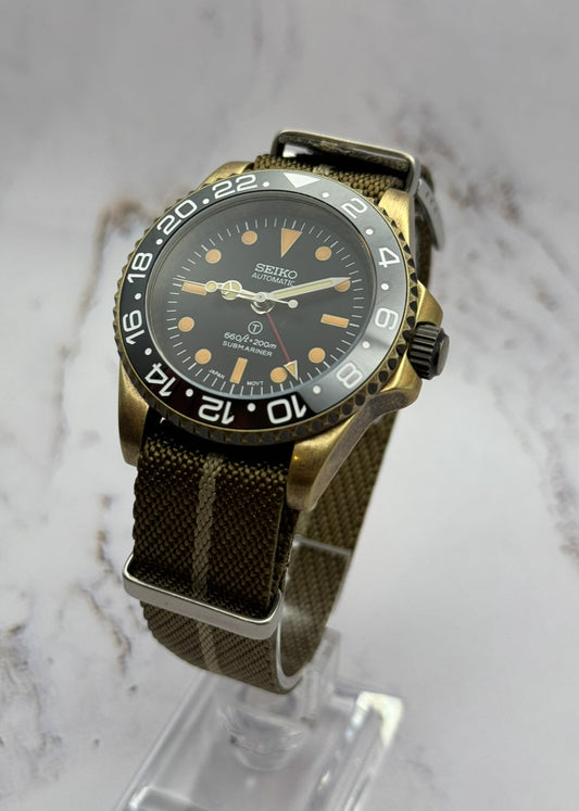 Seiko Bronze GMT Mod - Submariner Dial 40mm