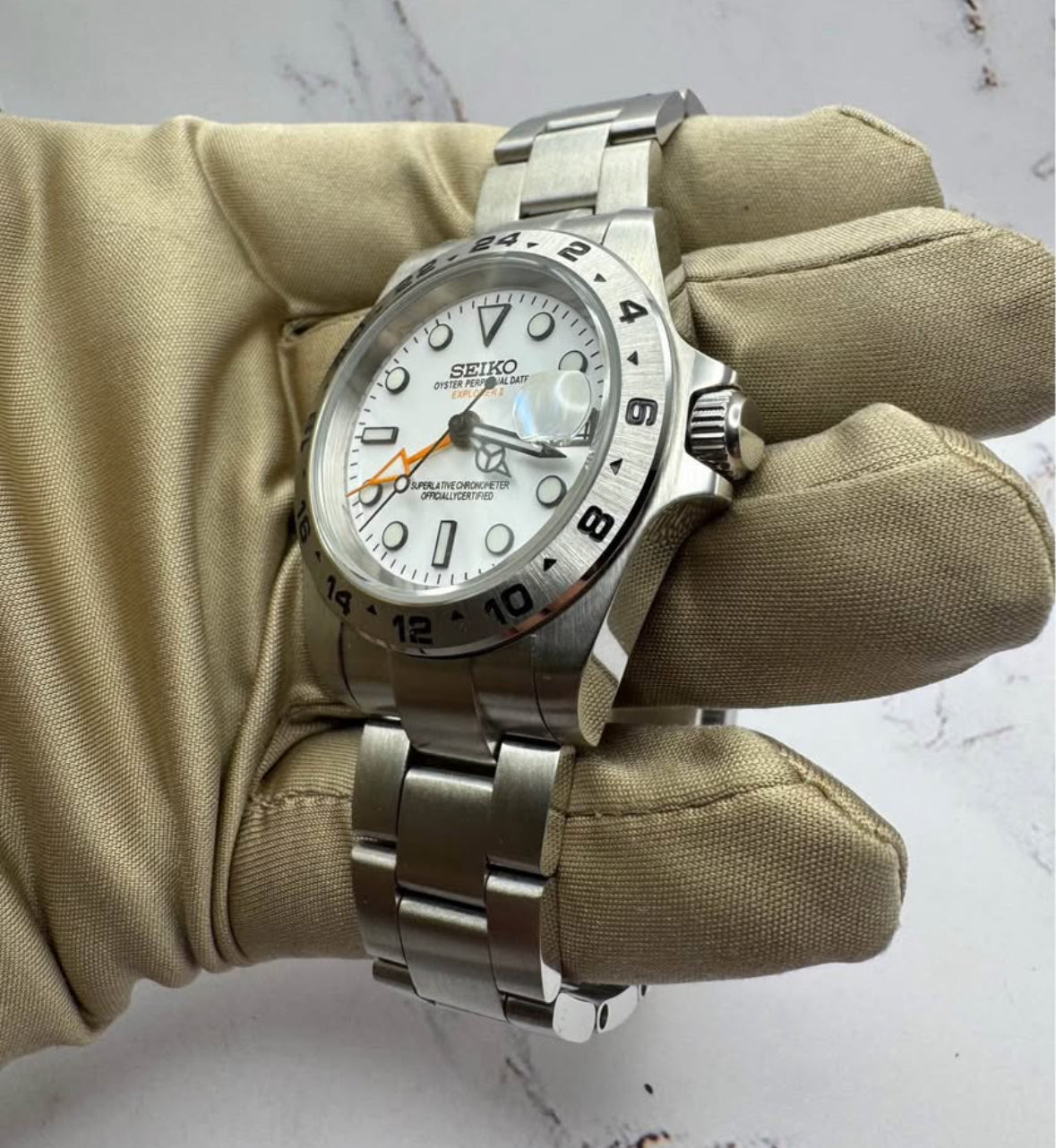 Seiko Explorer GMT White Dial