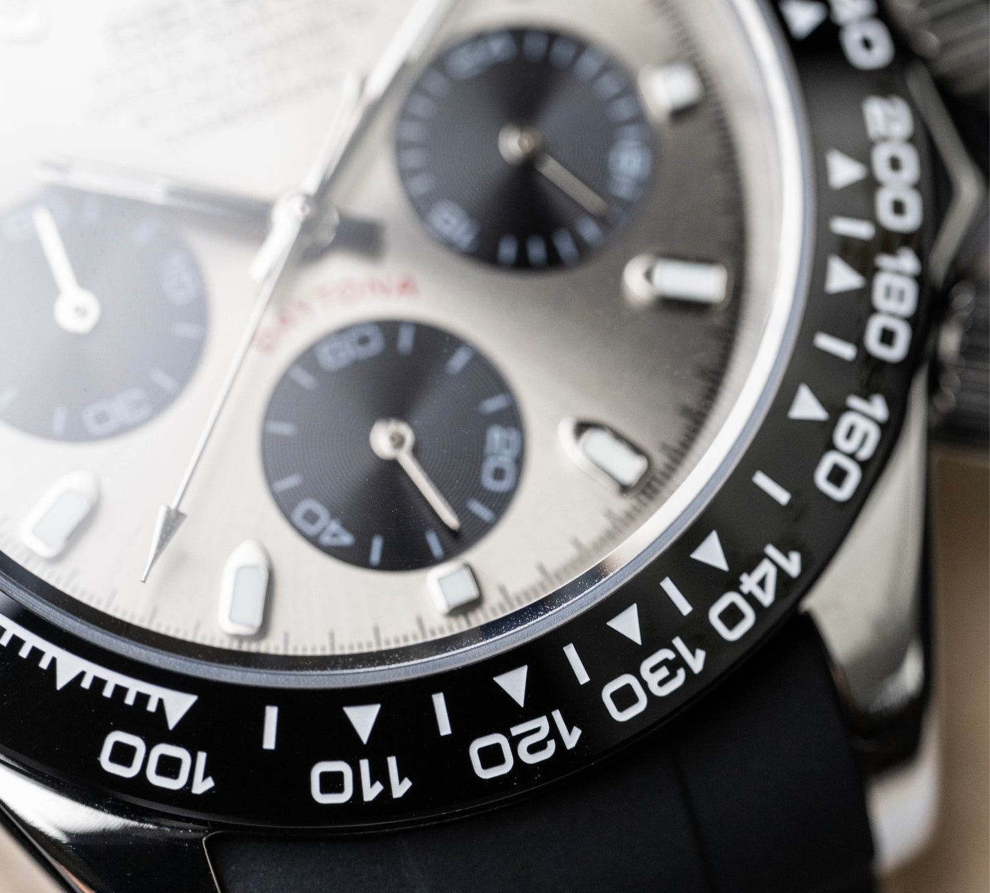 Seiko Daytona Mod ‘Ghost’ Black Rubber Strap 40