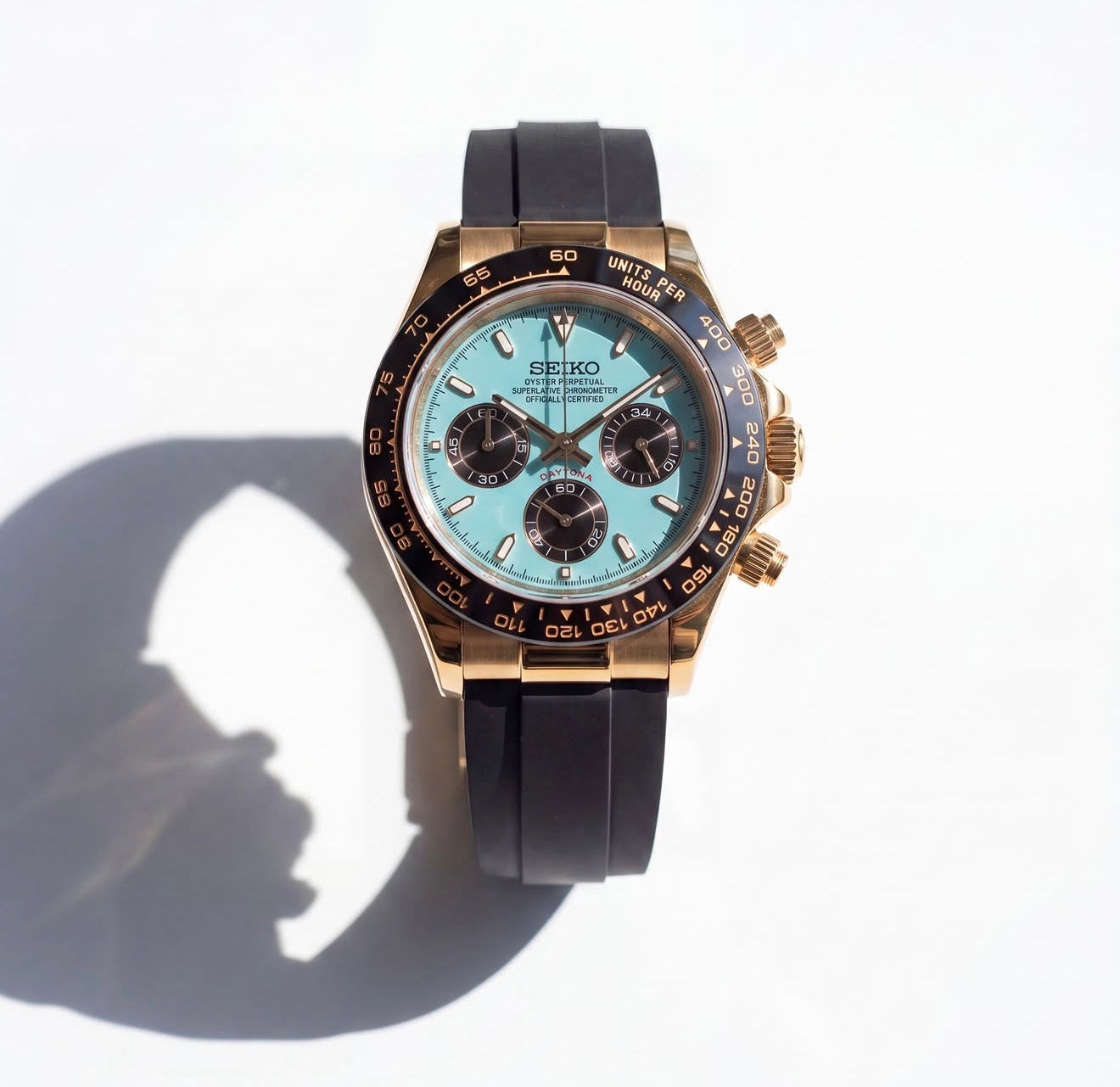 Seiko Daytona Mod Gold Oyster-flex ‘Tiffany Dial’ 40