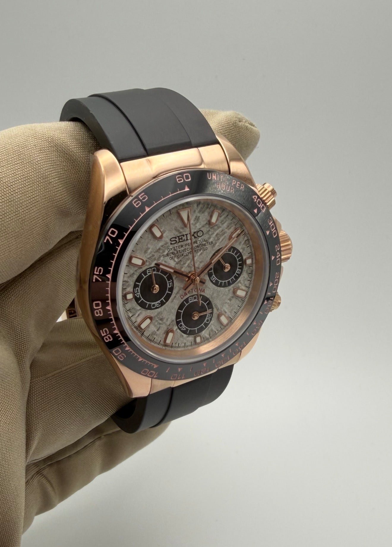 Seiko Daytona Mod ‘Rose Gold Meteorite Dial’ 40