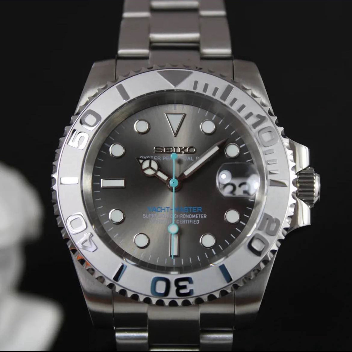 Seiko Yachtmaster Mod Steel/ Rhodium Bezel 40