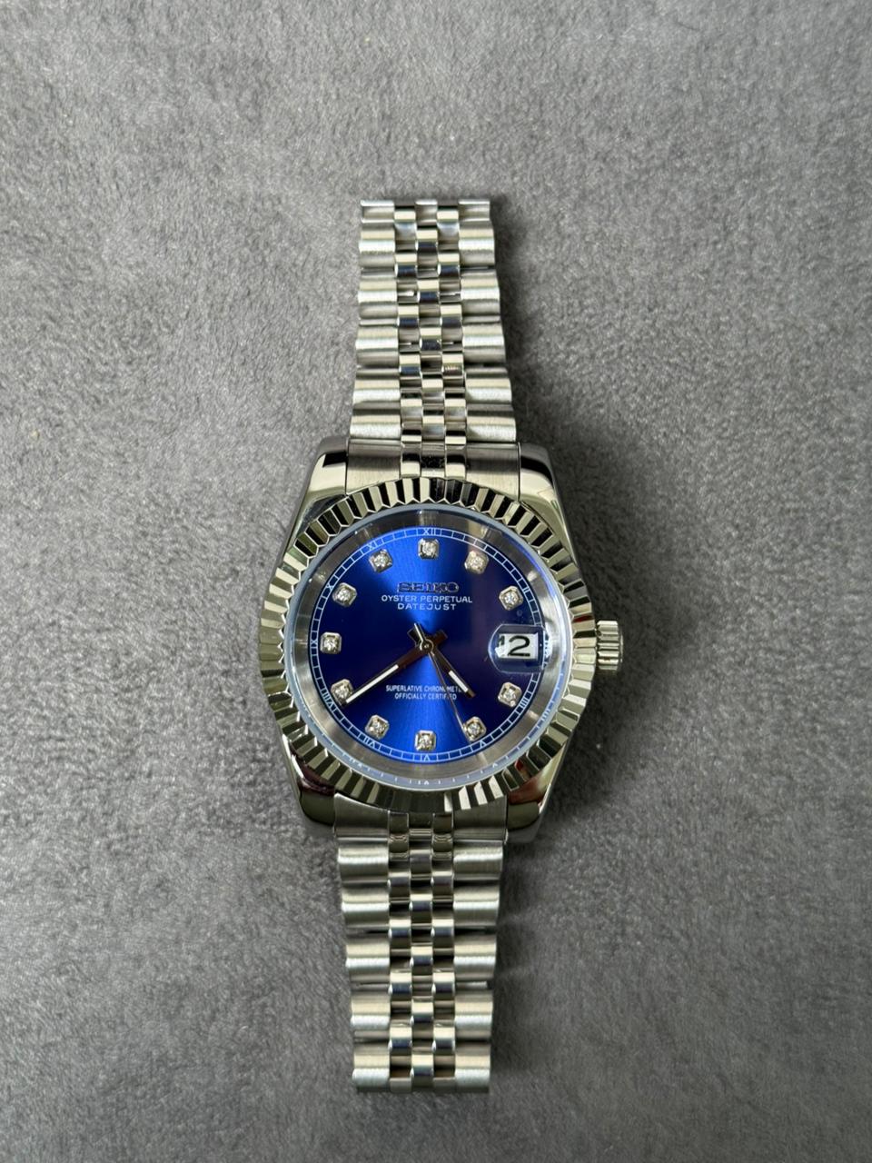Seiko Date-just Mod ‘Blue Diamond Dial’ 36/39