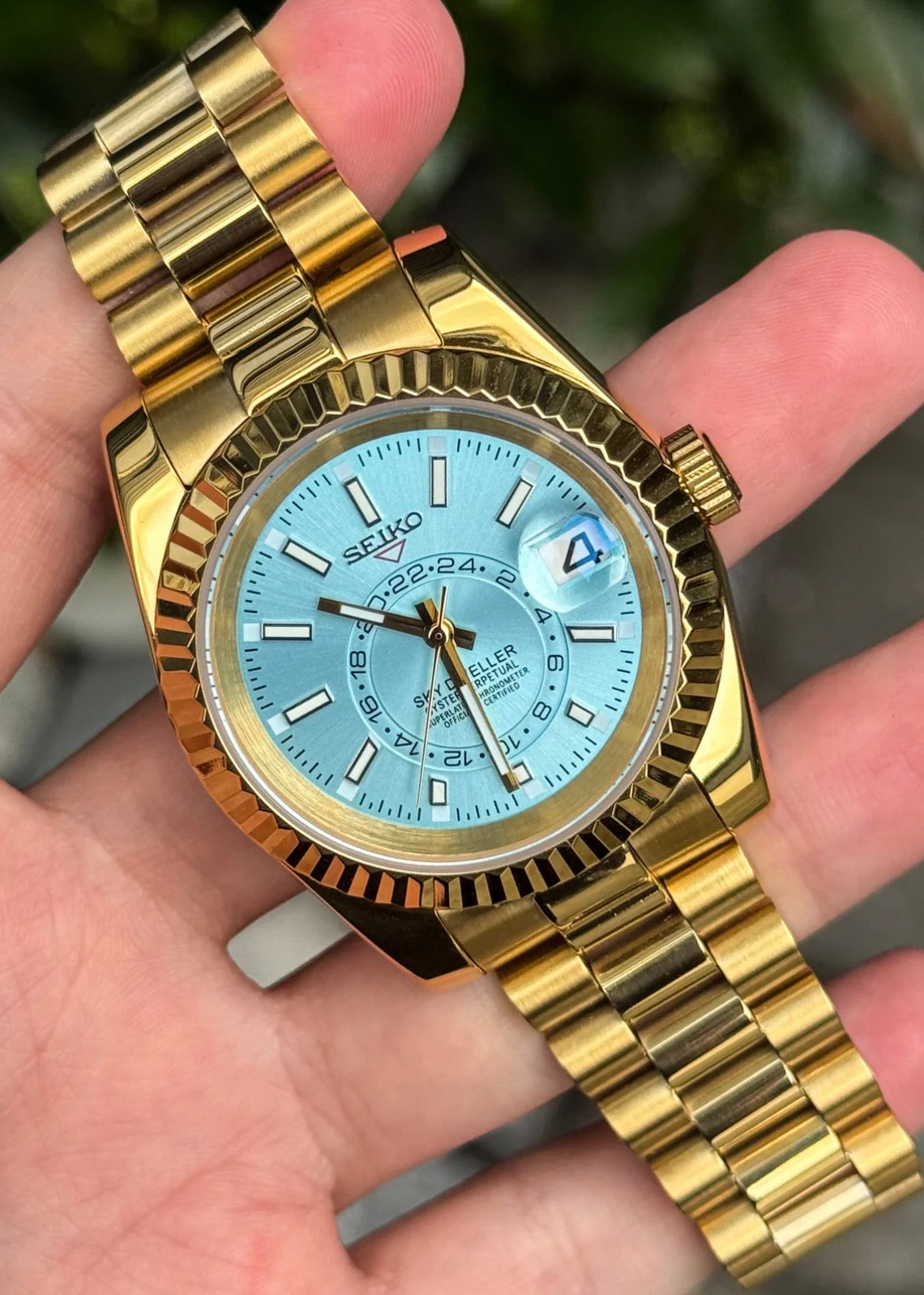 Seiko Sky-Dweller Mod ‘Gold/Ice Blue Dial’ 40