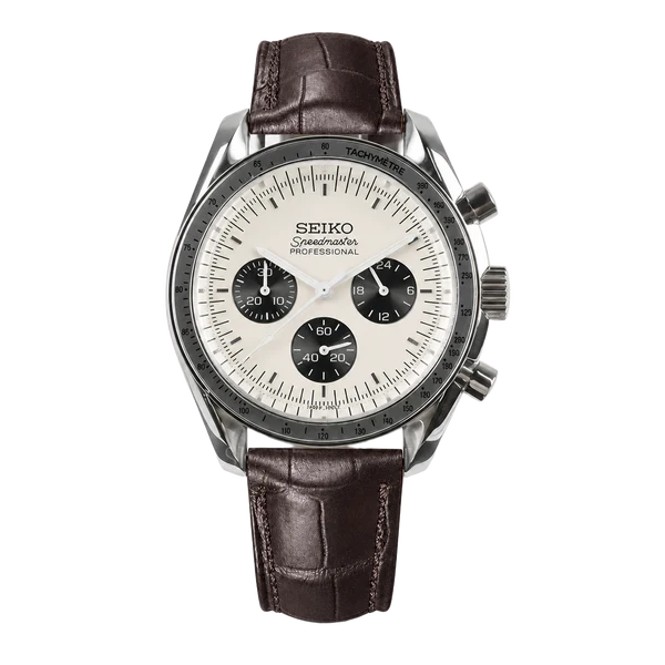 Seiko Speedmaster Mod ‘Panda Dial Brown Leather Strap’