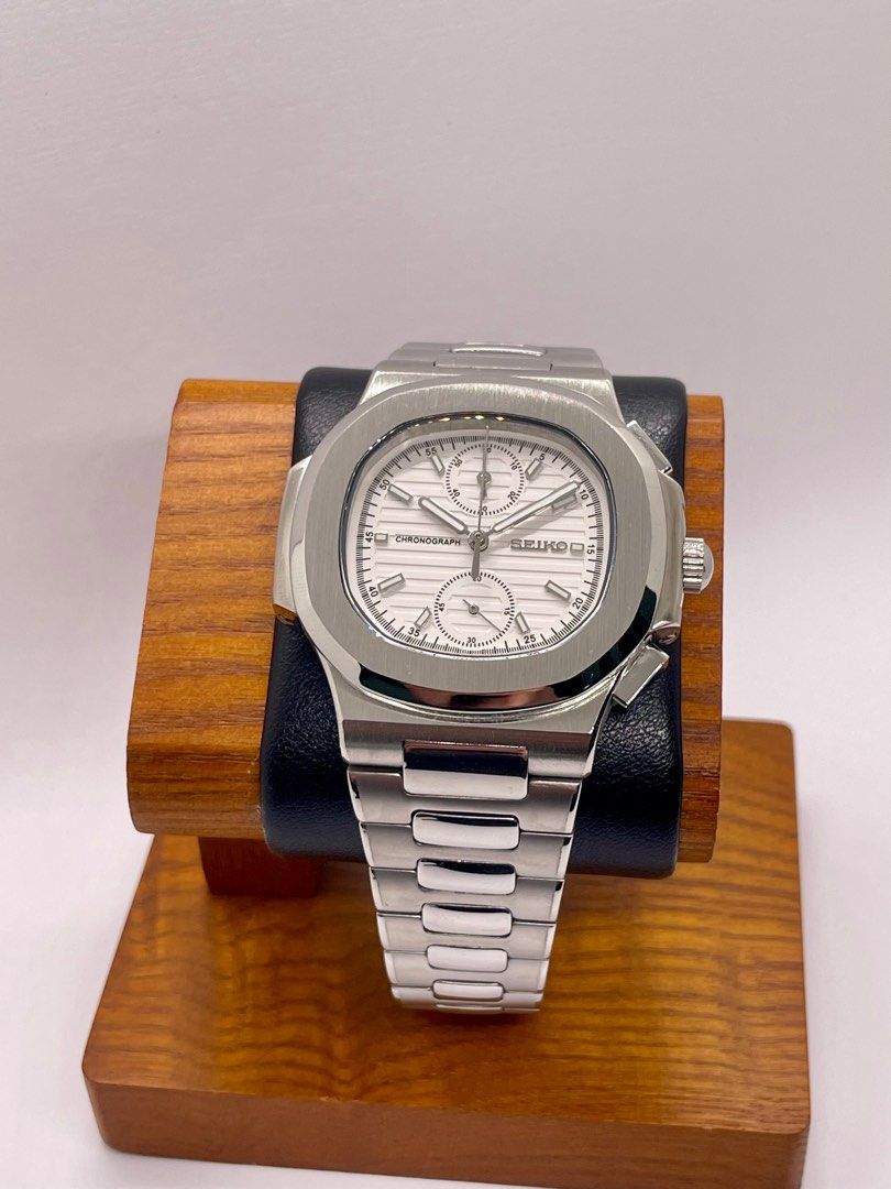 Seiko Nautilus Mod ‘Chronograph White Dial 40