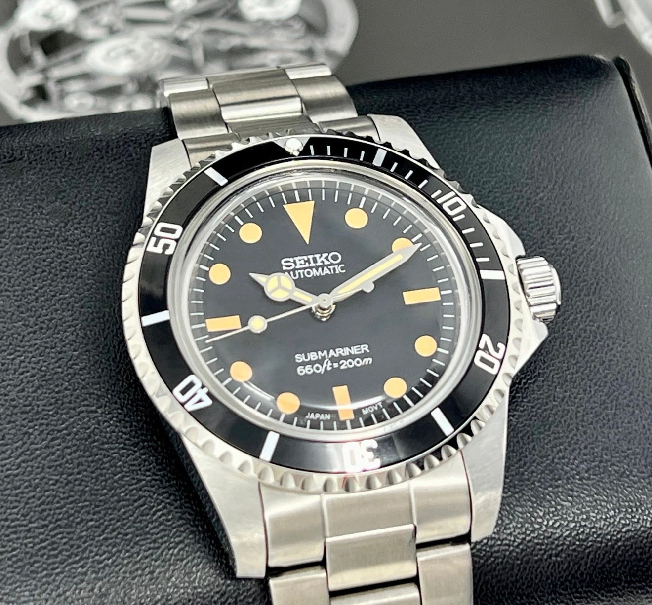 Seiko Mod ‘Vintage Submariner-Black Dial’ 40