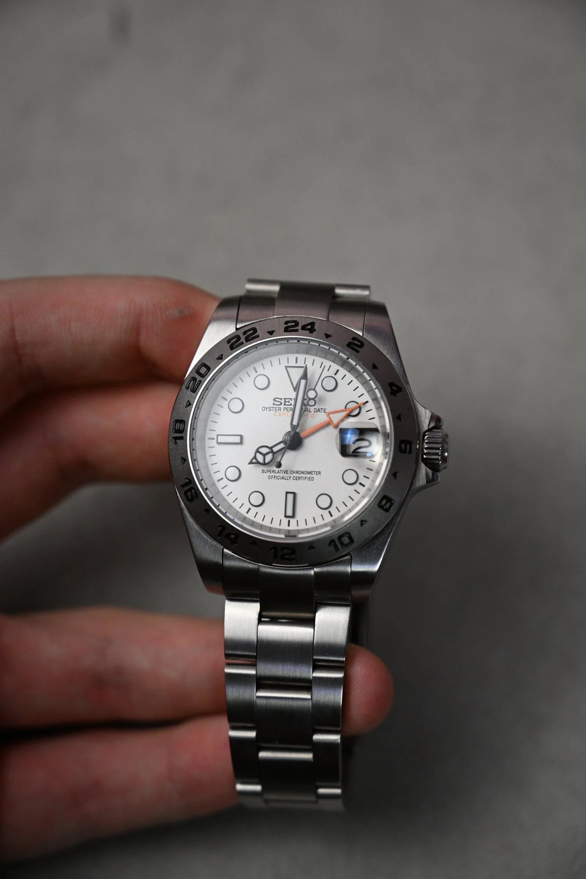 Seiko Explorer II GMT Mod ‘White Dial’ 40