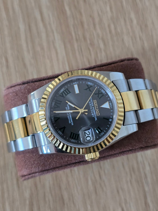 Seiko Mod Date-just ‘Wimbledon’ Gold Two-Tone 36/39 (Oyster Bracelet)