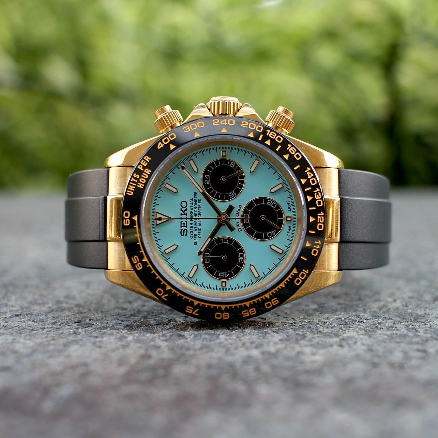 Seiko Daytona Mod Gold Oyster-flex ‘Tiffany Dial’ 40