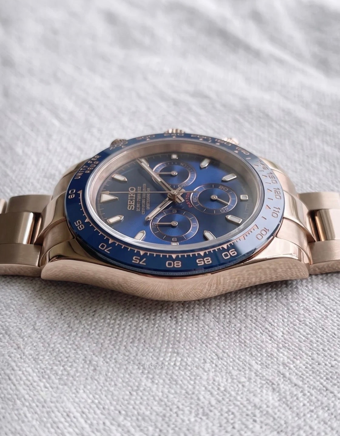 Seiko Daytona Mod ‘Rose Gold Blue Dial’ 40