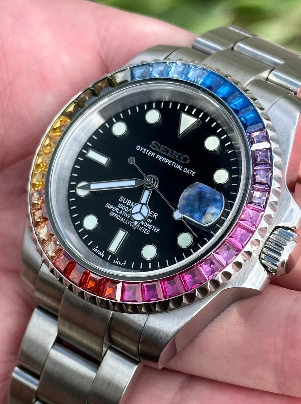 Seiko Submariner Mod ‘Rainbow Bezel’ 40