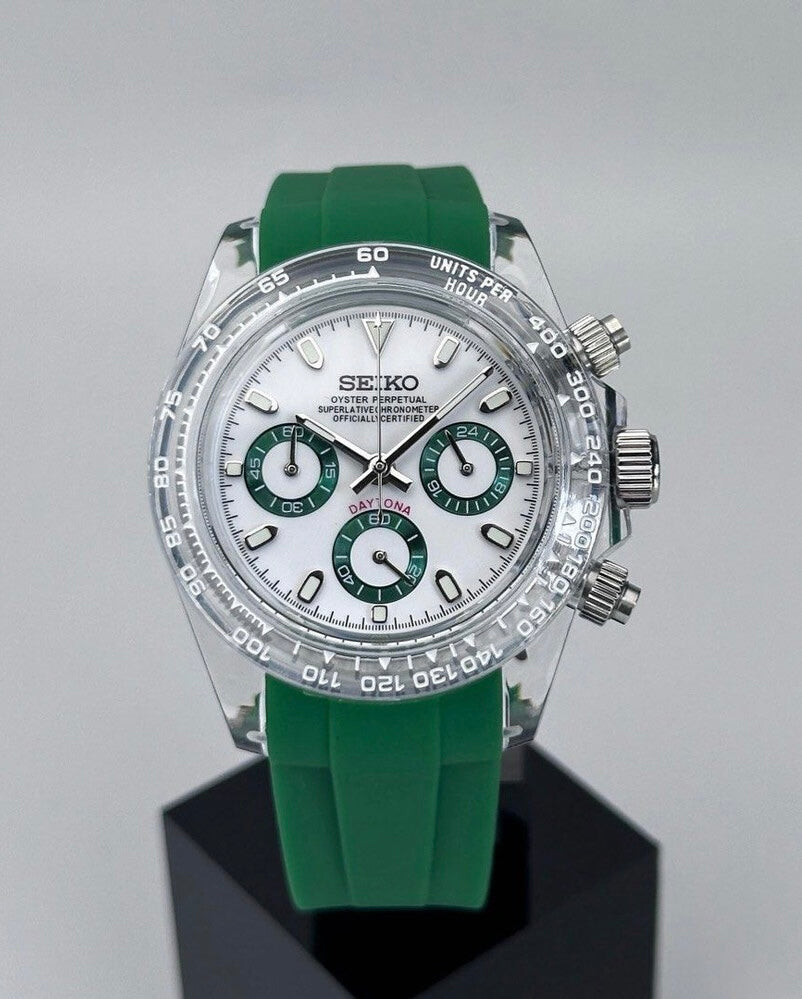 Seiko Daytona Mod ‘White Hulk Acrylic Case’ 40