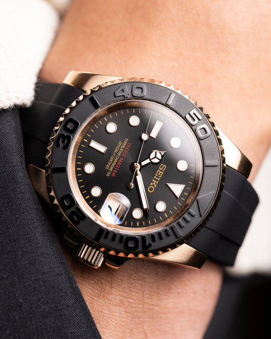 Seiko Red Yacht-Master Mod ‘Rose Gold Black Dial’ 40