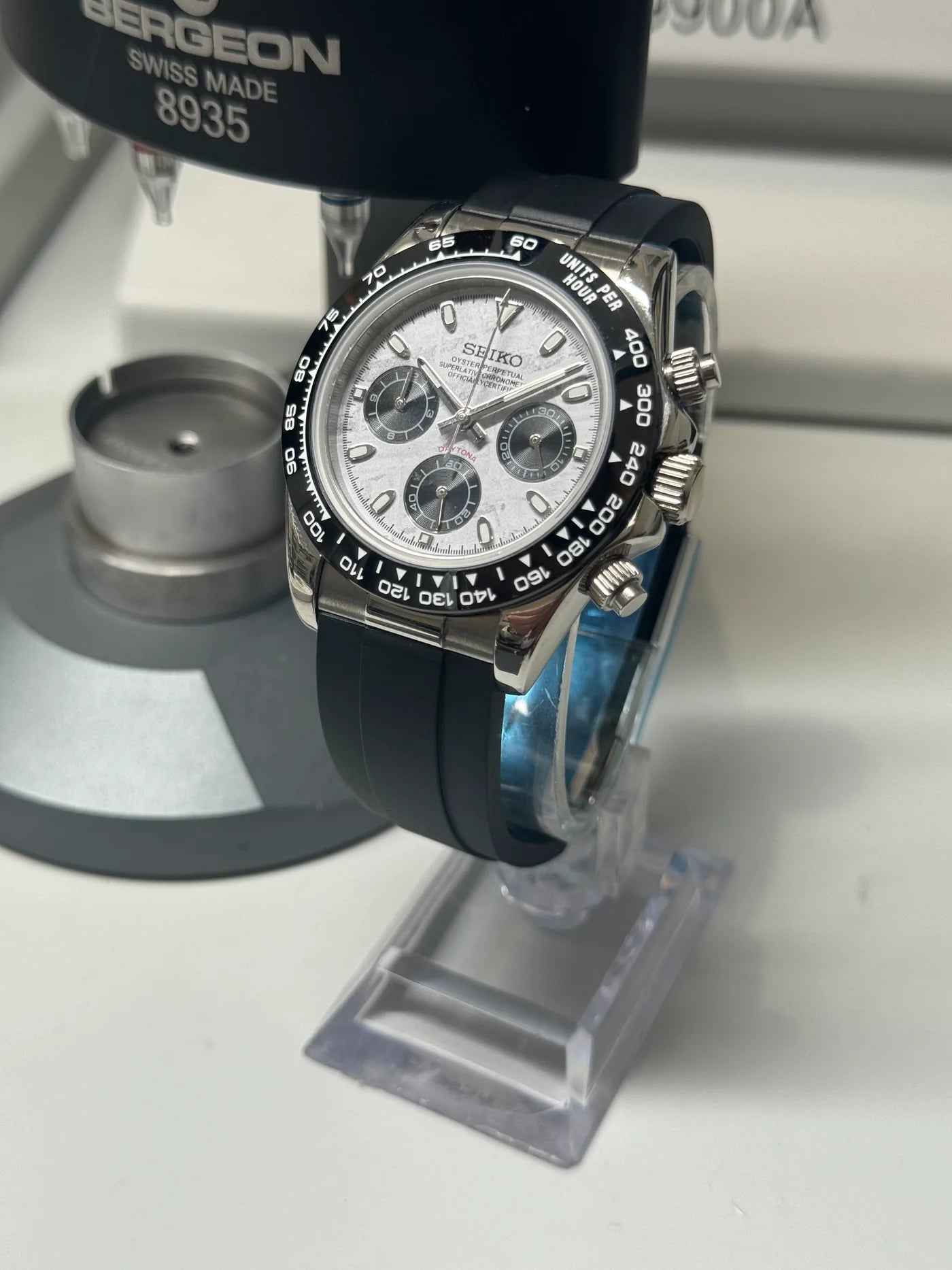 Seiko Daytona Mod Oyster-flex ‘Grey Meteorite Dial’ 40