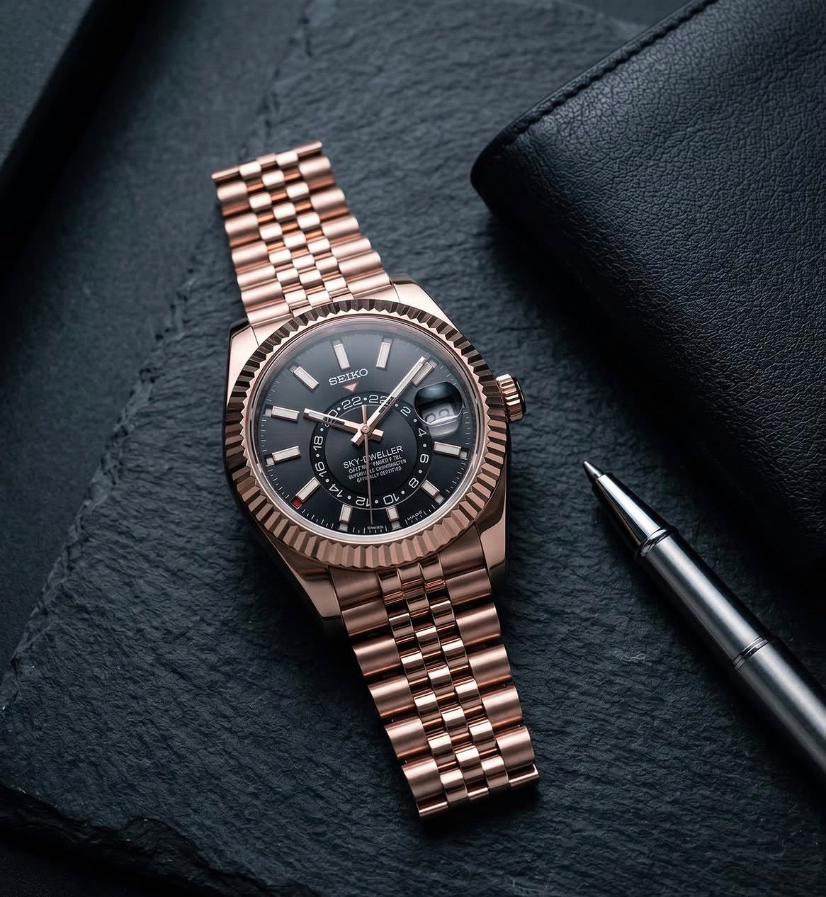 Seiko Sky-Dweller Mod ‘Rose Gold Black Dial’ 40