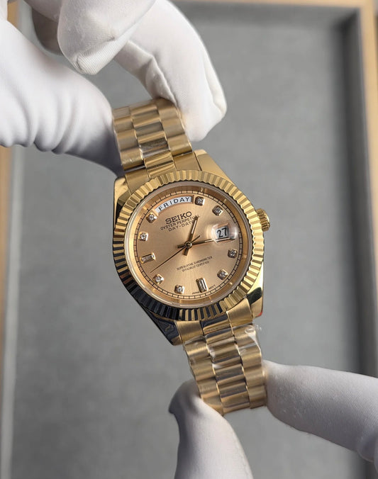 Seiko Day-date ‘Diamond Gold Sunburst Dial’ 39