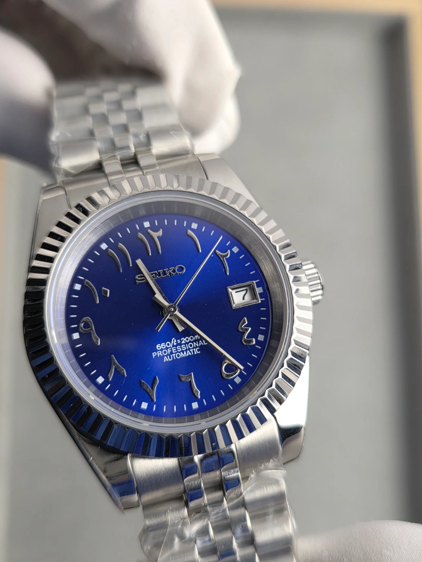 Seiko Date-just Mod ‘Arabic Blue Dial’ 36/39