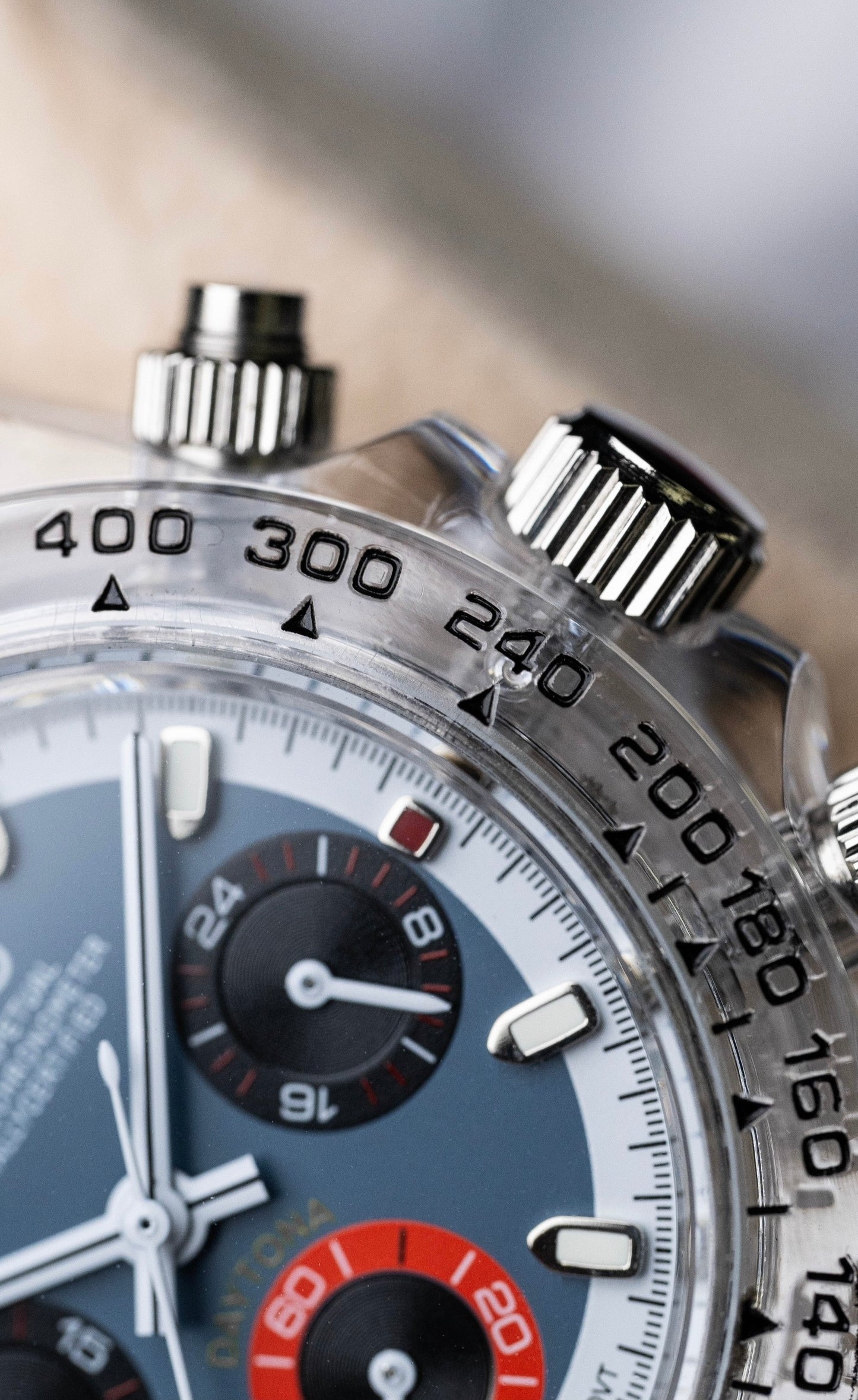 Seiko Daytona Mod Transparent Case ‘Blue/Red Subdial’ 40