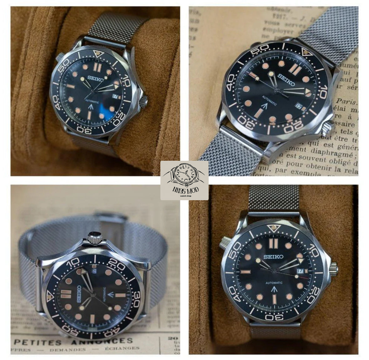 Seiko ‘Seamaster’ Mod James Bond Milanese Steel Strap 42