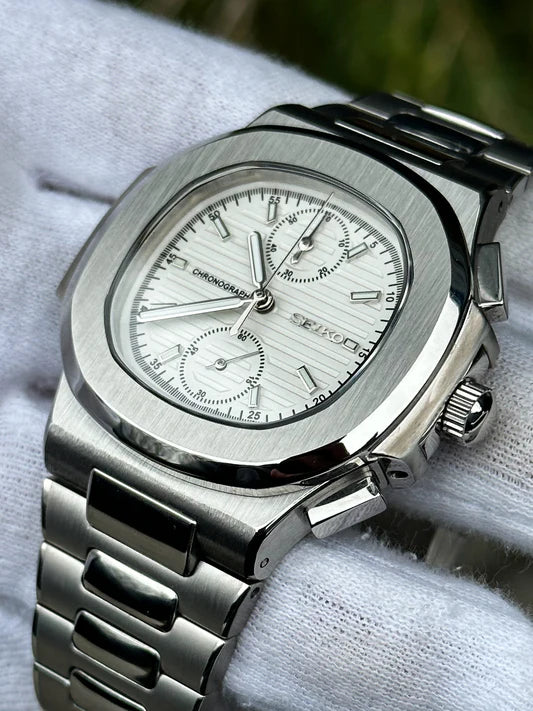 Seiko Nautilus Mod ‘Chronograph White Dial 40
