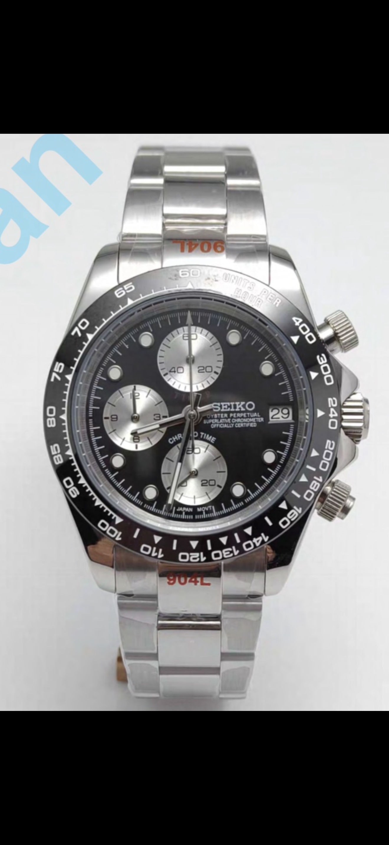 Seiko Daytona Mod ‘Alternative Steel Black Dial’ 40
