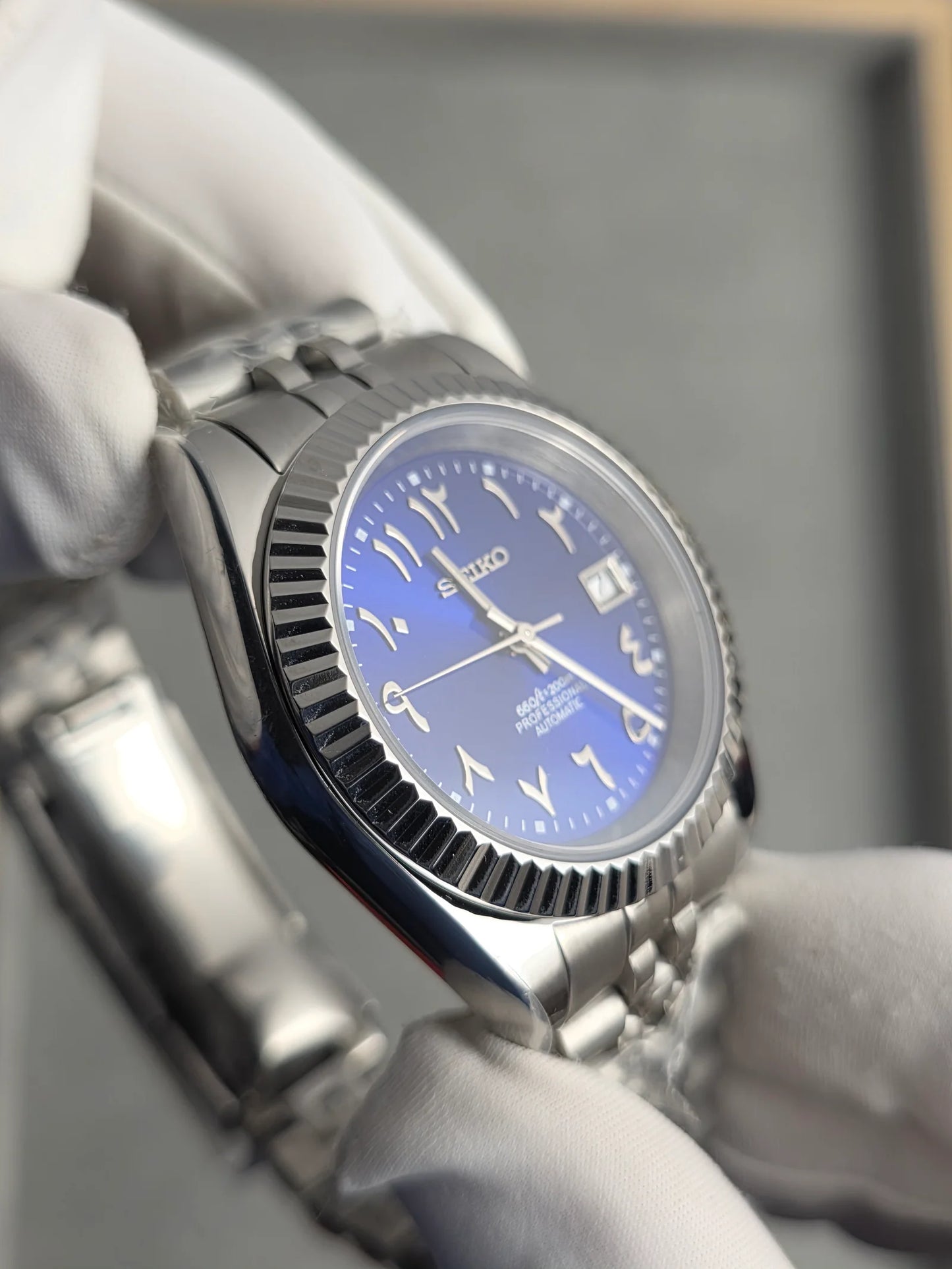 Seiko Date-just Mod ‘Arabic Blue Dial’ 36/39