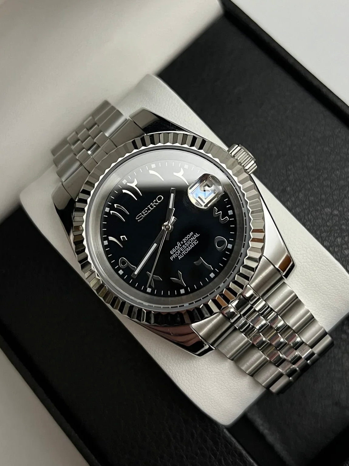 Seiko Date-Just Mod ‘Black Arabic Dial’ 36/39