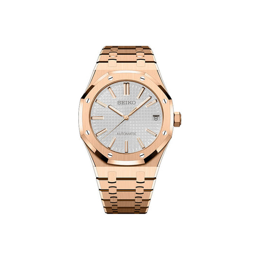 Seiko Royal Oak Mod ‘Rose Gold White Dial’ 41