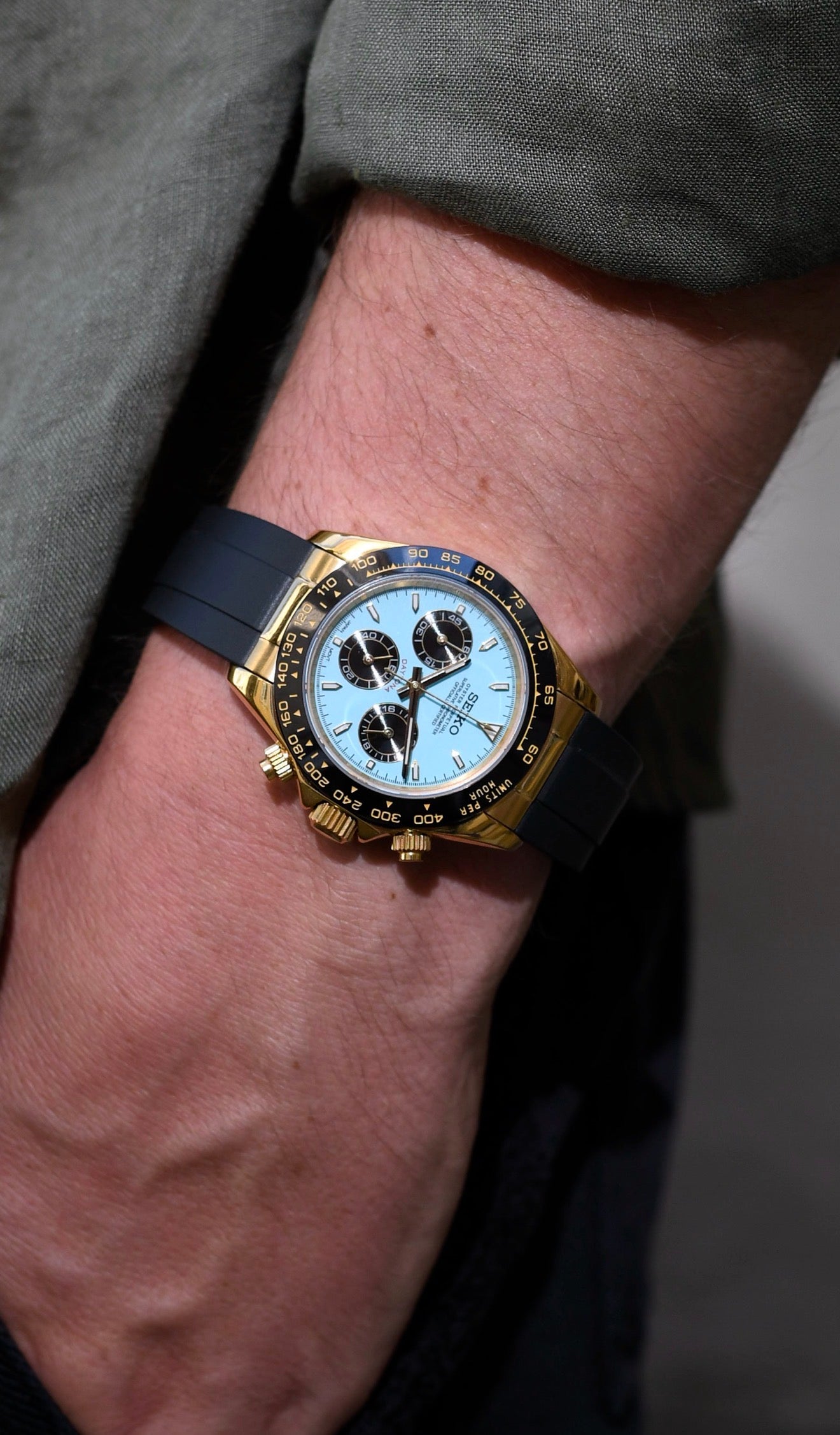 Seiko Daytona Mod Gold Oyster-flex ‘Tiffany Dial’ 40