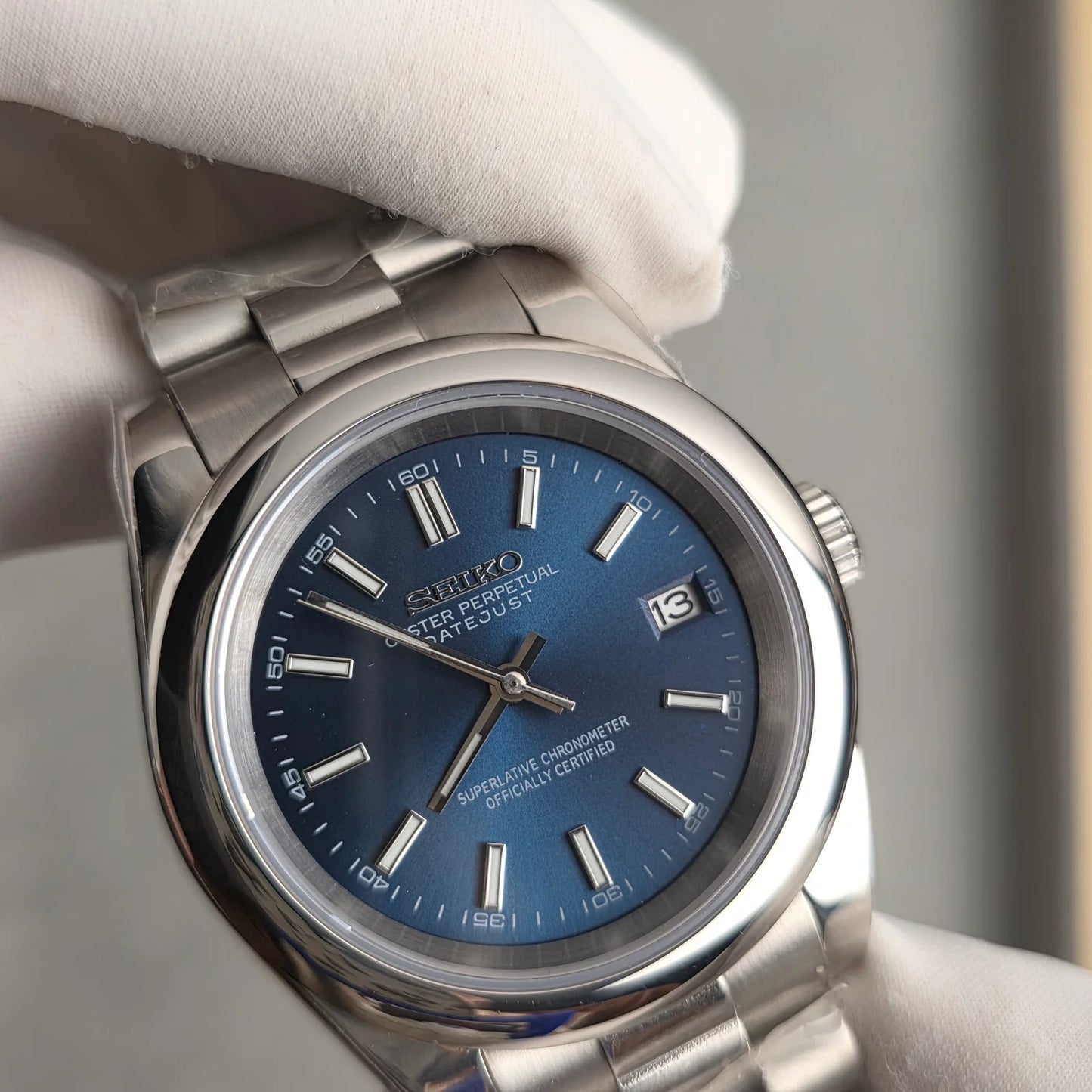 Seiko OP Mod ‘Date-just Ocean Blue Dial’ 36/39