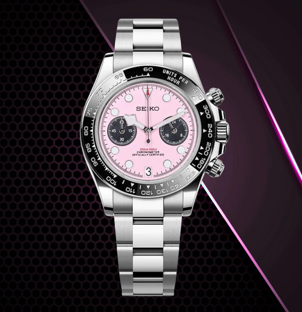 Seiko Black Bay Chronograph Mod ‘Pink Flamingo Dial’ 40