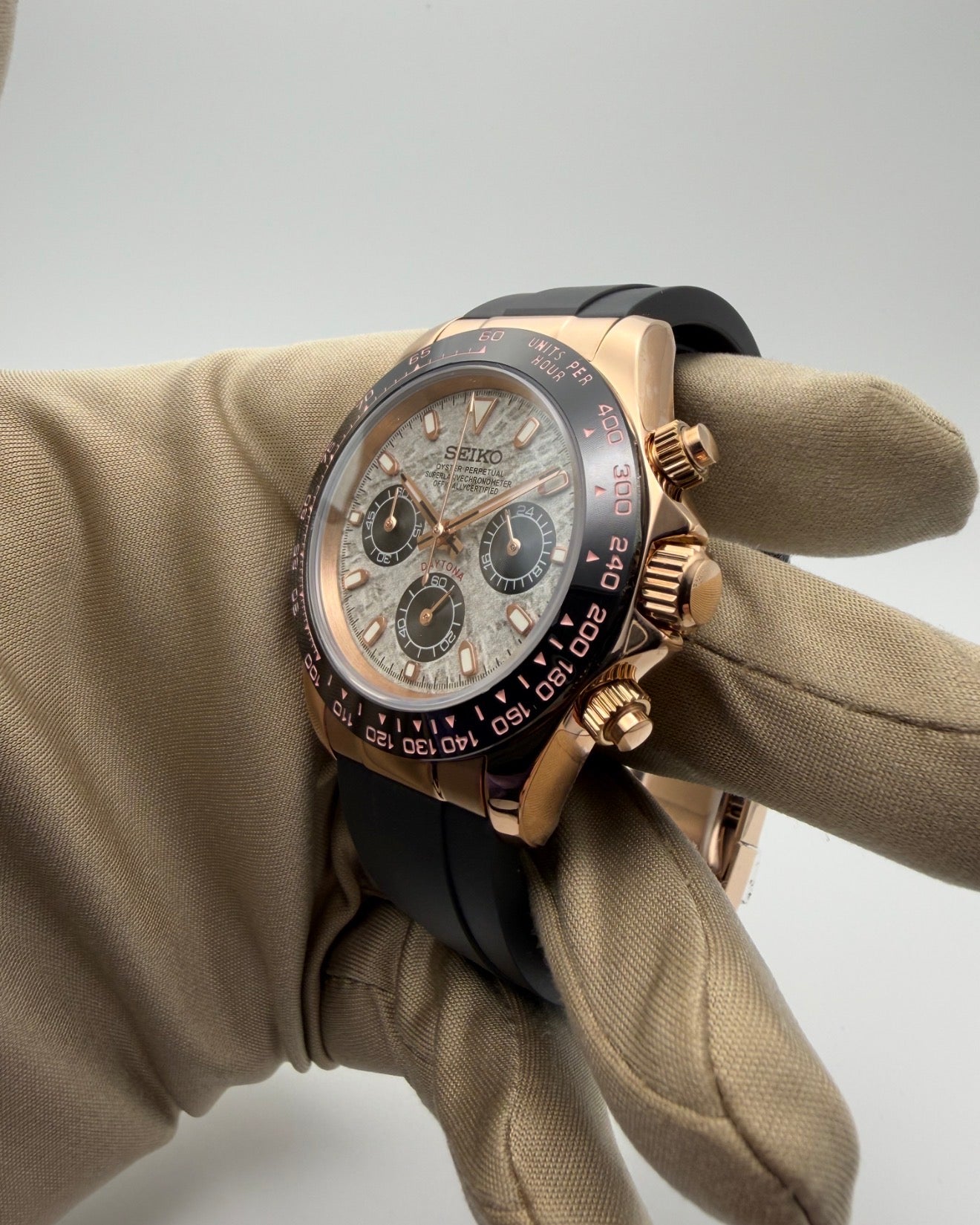 Seiko Daytona Mod ‘Rose Gold Meteorite Dial’ 40
