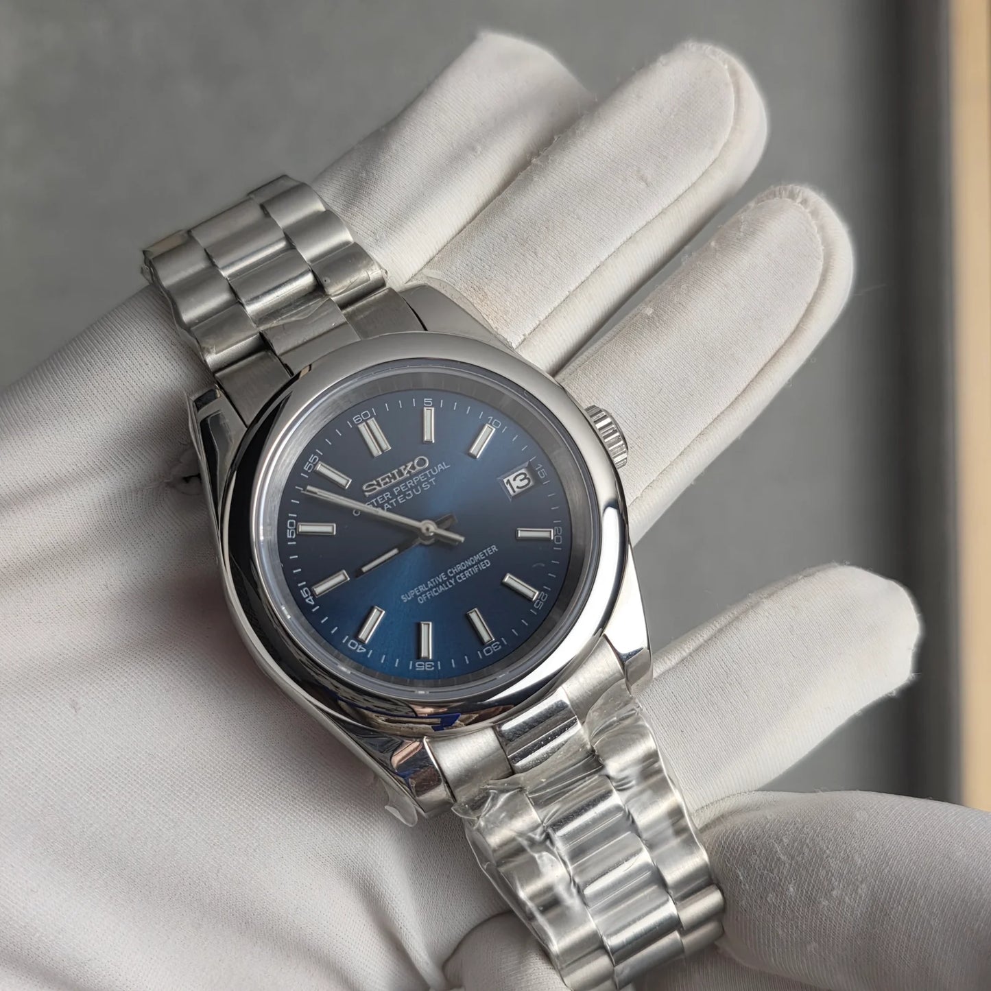 Seiko OP Mod ‘Date-just Ocean Blue Dial’ 36/39