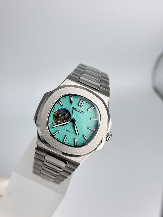 Seiko Nautilus Mod ‘Open Heart Turquoise Dial’ 40