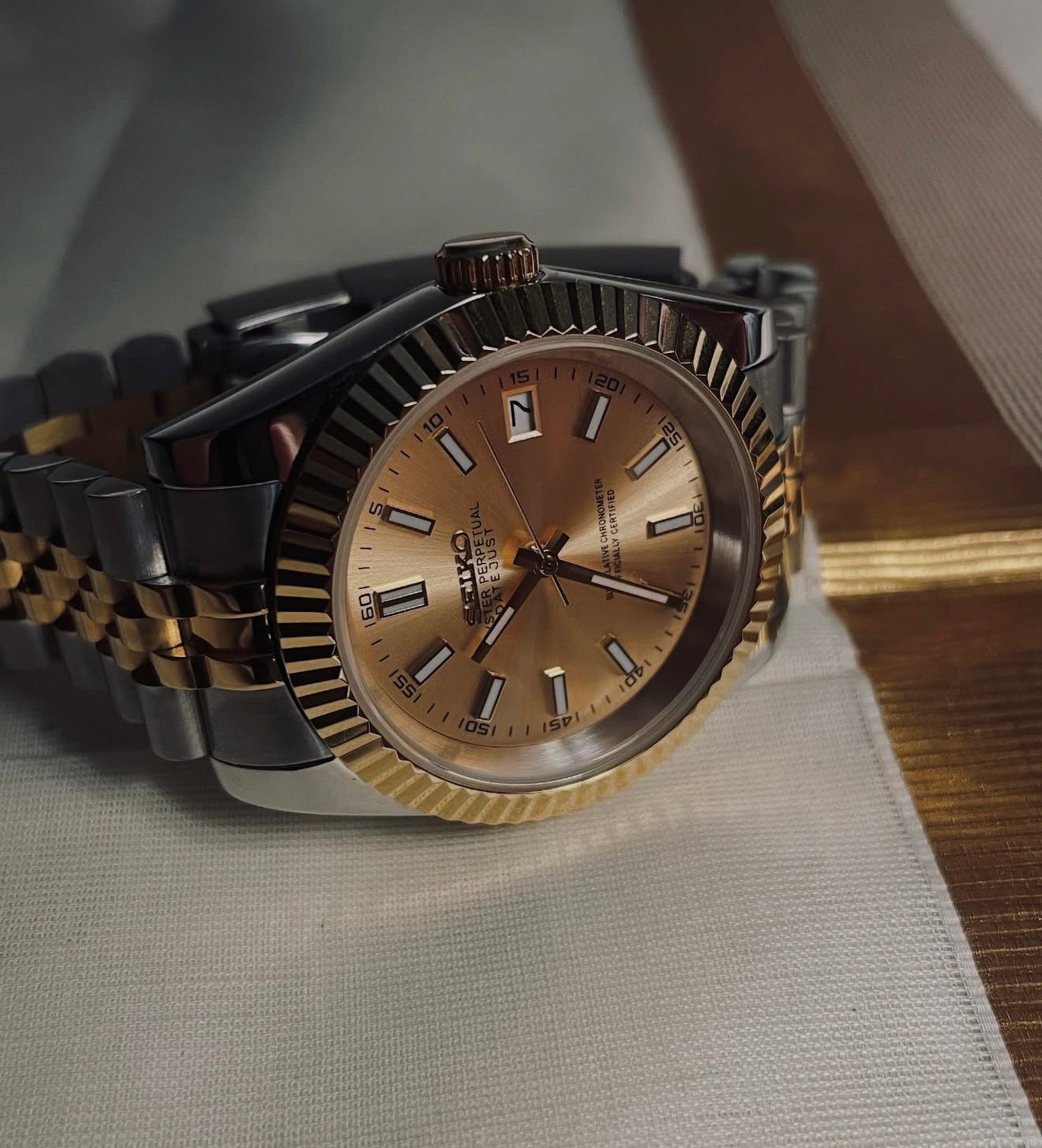 Seiko Date-just Two-Tone ‘Gold stick dial’ 36/39