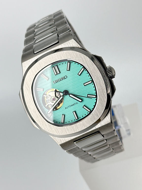 Seiko Nautilus Mod ‘Open Heart Turquoise Dial’ 40