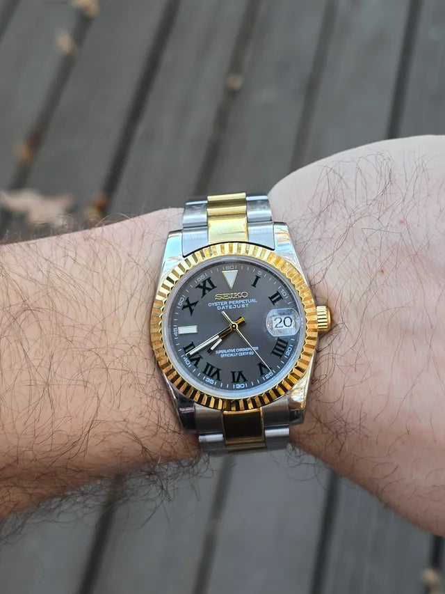 Seiko Mod Date-just ‘Wimbledon’ Gold Two-Tone 36/39 (Oyster Bracelet)